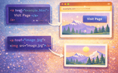 Как сделать ссылку в html на страницу и картинку