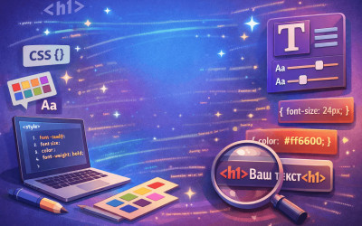 Как задать стиль шрифта текста на CSS в HTML